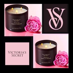 2 - VS Victoria's Secret Peony & Vanilla Orchid Candles Bombshell Rare HTF